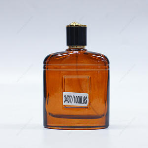 工厂制造的100ml透明棕色玻璃香水瓶GBC267-269带盖