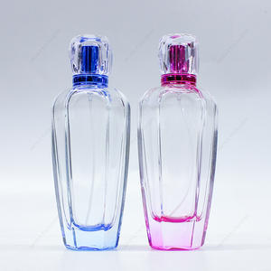 工厂制造的渐变蓝粉色100ml玻璃香水瓶GBC272带定制盖