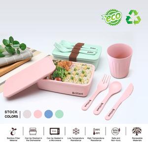 Custom Eco-friendly Bamboo Fiber Bento Box Set Supplier