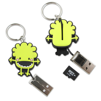Rfid SD SIM רך PVC USB קורא כרטיסי זיכרון עם לוגו מותאם אישית