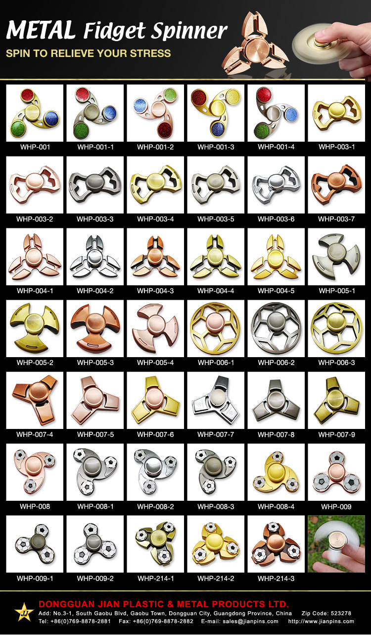 Hot-Verkauf benutzerdefinierte verschiedenen metallischen Hand Spinner