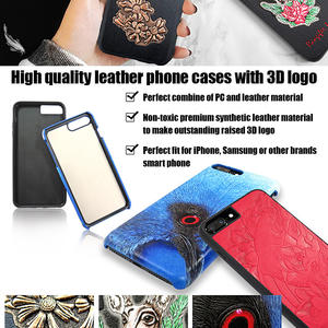 Leather Cell Phone Cases With 3D Logo