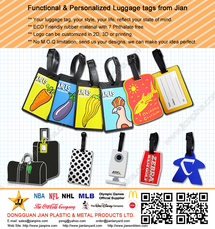 Non-Toxic Functional PVC Luggage Tags with factory Price