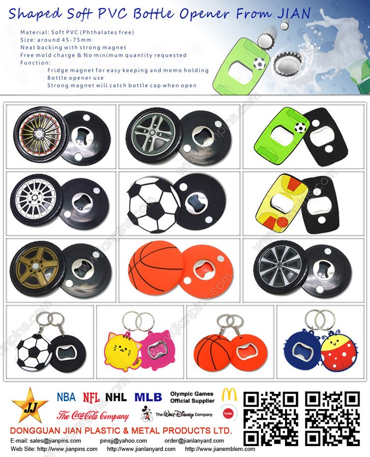 Top Quality Personalized PVC Bottle Openers For Sales Promotion