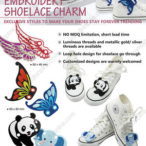 Charms de zapatos bordados de moda de China Factory