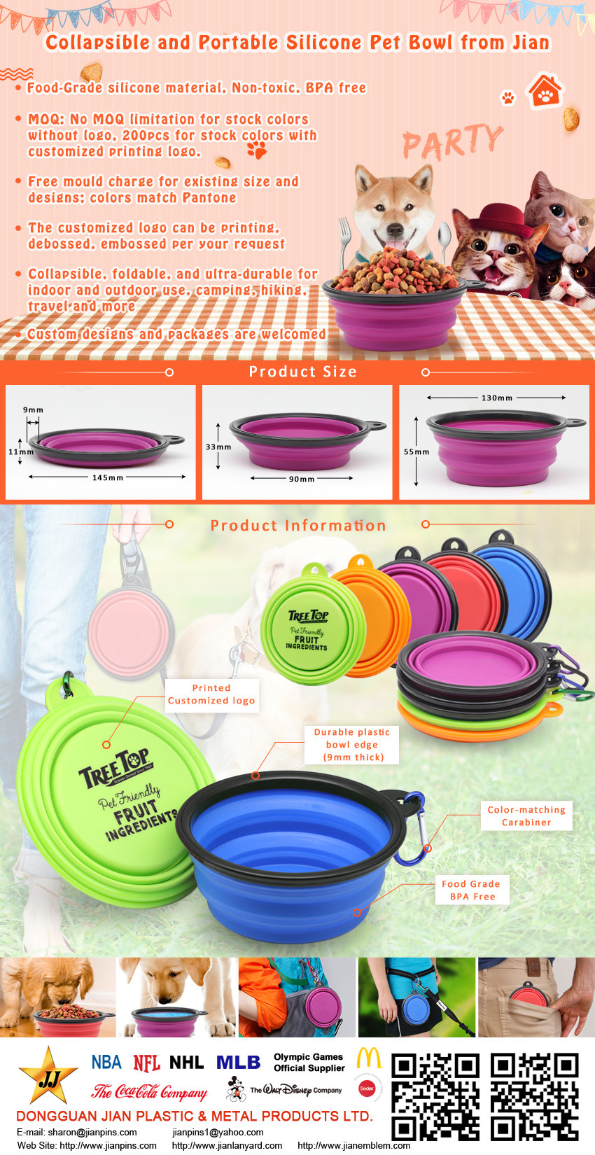 Collapsible and Portable Silicone Dog Bowls at low factory price for sale