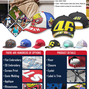 Chapéus de beisebol personalizados sem limitação MOQ e tempo de reviravolta rápido