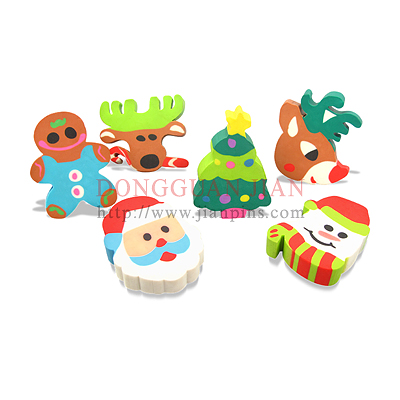 Hot Sale Custom Christmas Erasers with cute cartoon design fit for kids