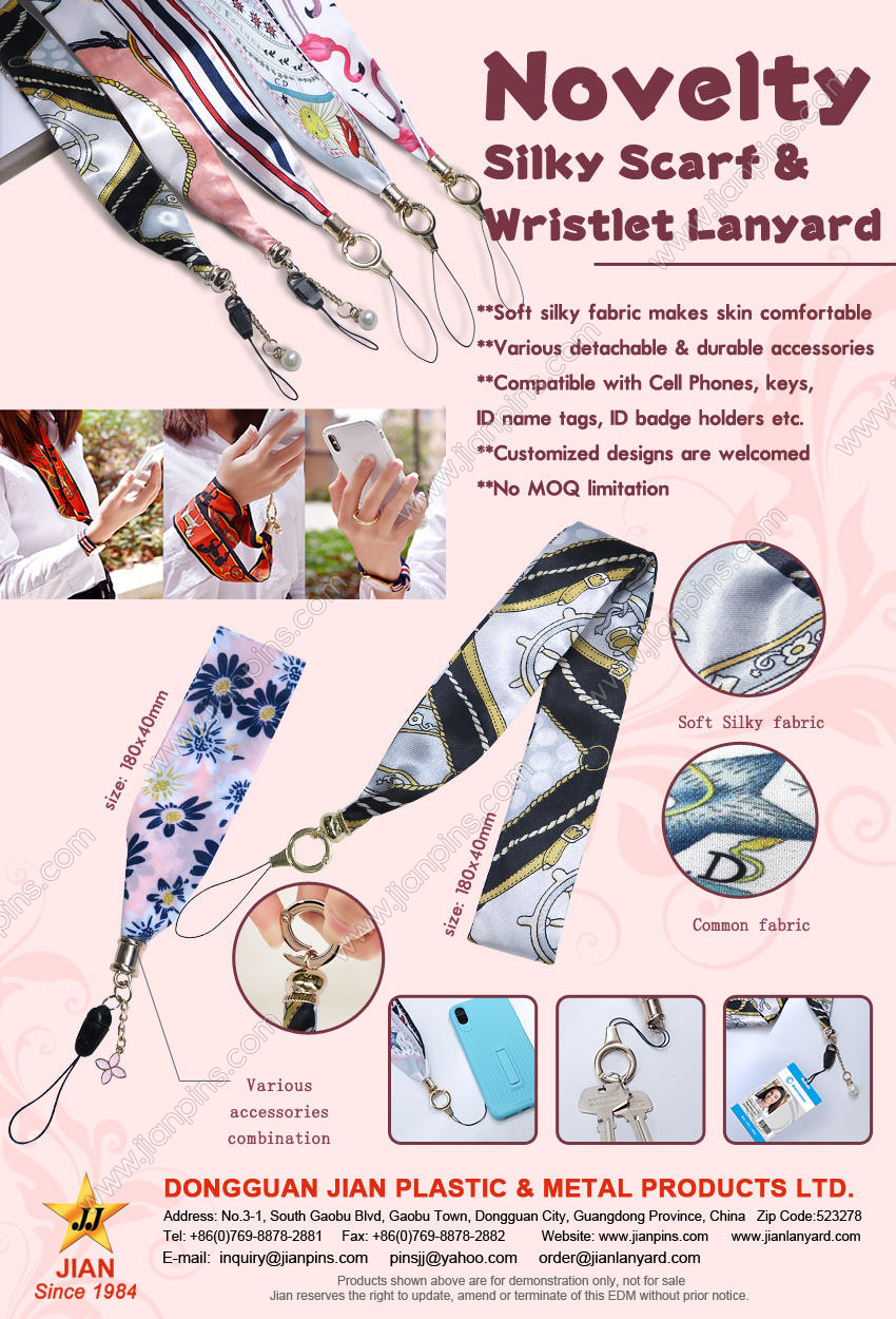 Novel Silky Scarf &Wristlet Lanyards are Impressive Fashion Gifts for Ladies
