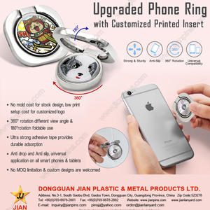 Upgraded Phone ring holder with Customized Printed Insert without Mold Charge 