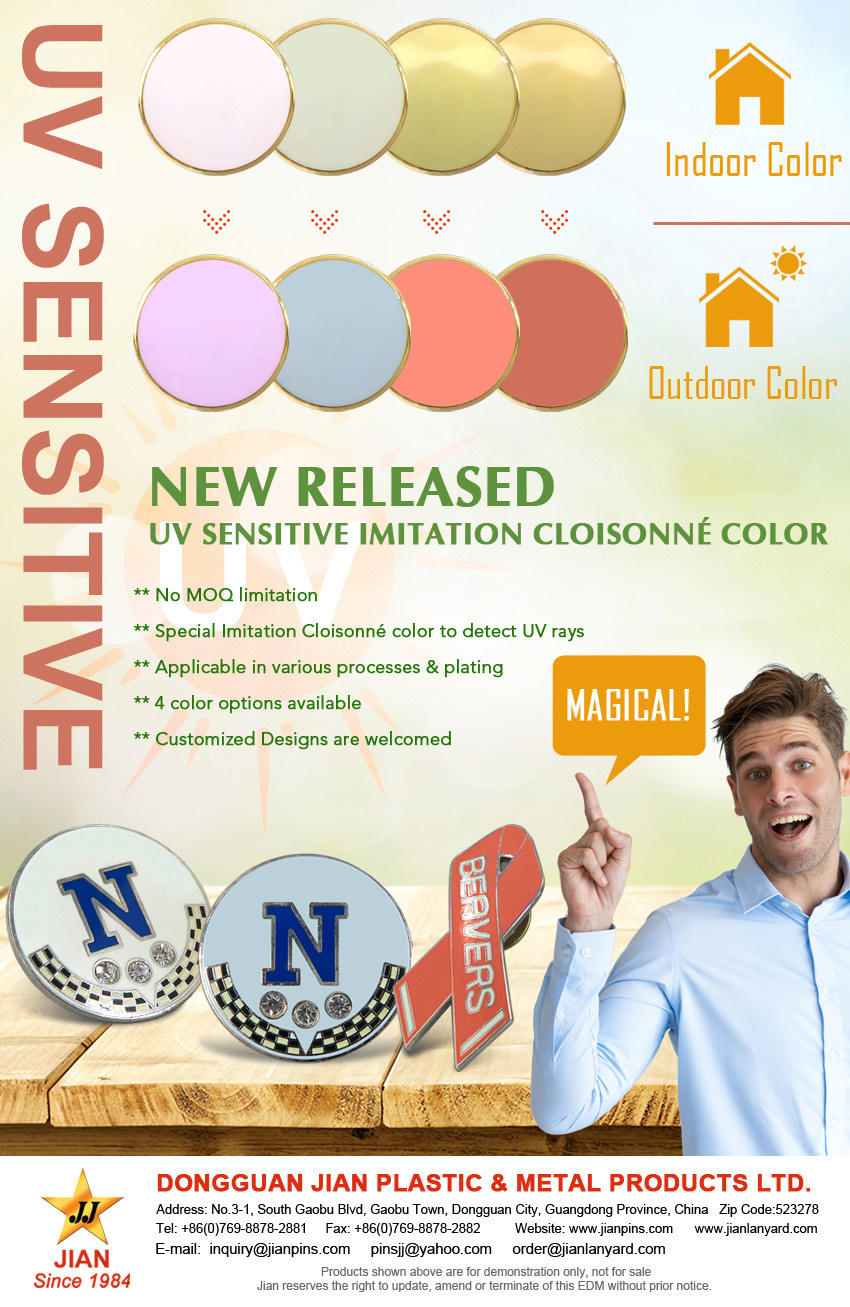 Neu erschienene benutzerdefinierte Emaille-Pins mit Farbwechsel unter UV-Bedingungen