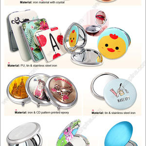 Espejos de maquillaje de bolsillo de acrílico y metal Espejos cosméticos de aluminio