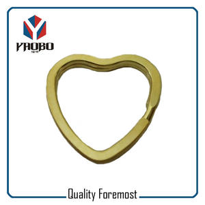 Heart Shape Key Ring,gold heat split ring