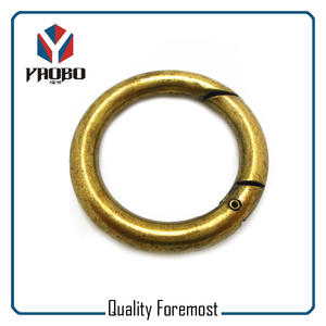 Antique brass spring ring,metal ring spring ring