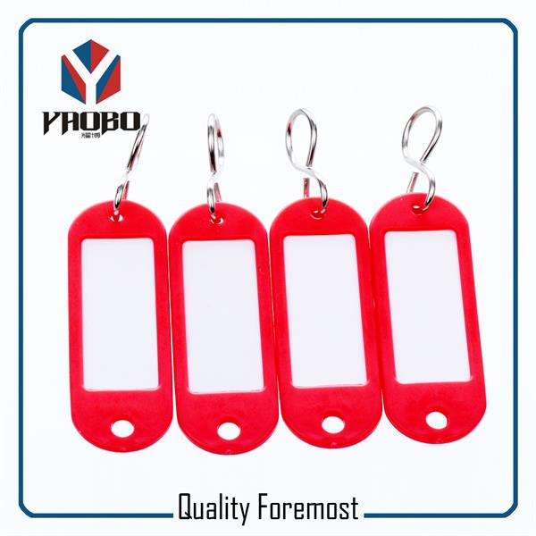 red plastic tags,colored plastic tags,plastic tags with hooks for key
