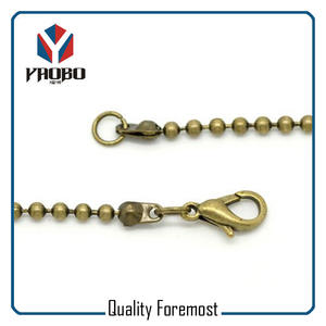 Antique Brass Ball Chain With Clasp