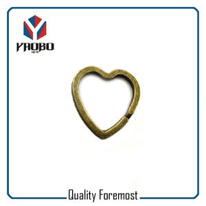 Antique Brass Heart Key Ring,antique brass Heart Split Ring