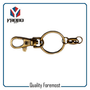 Snap Hook With Split Ring Connector,antique brass Key Ring With snap hook 