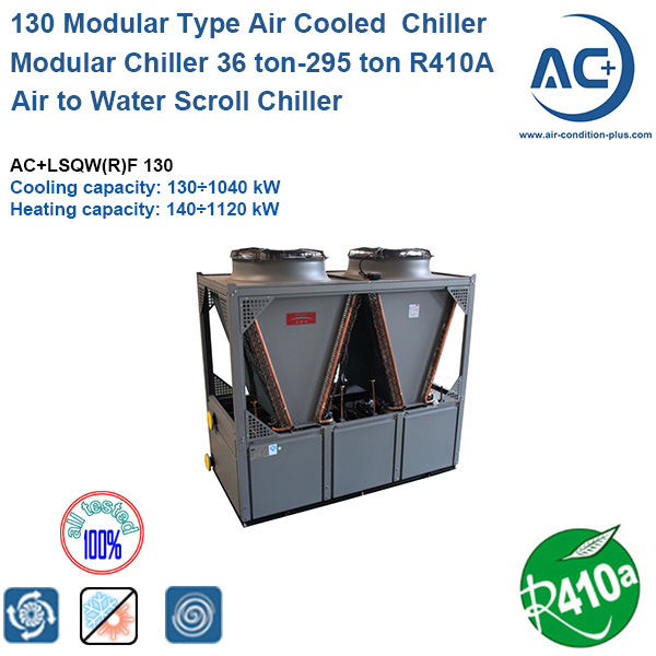 Air Cooled Modular Chiller/Air Cooled Scroll Chiller 130kw R410A
