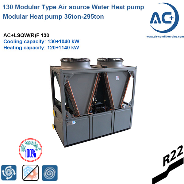 130 R22 Modular Air Source Heat Pump 36ton-295ton Modular Heat Pump