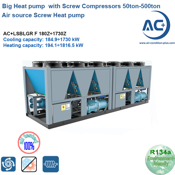 Air Source Screw Heat Pump  With T3 Screw Compressors 50ton-500ton