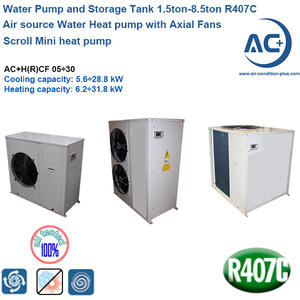 scroll compressor air heat pump 1.5ton-8.5ton R407C packaged air source heat pump