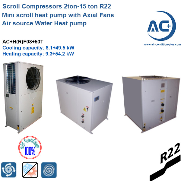 Air source Water Heat pump 2ton-15 ton R22 mini heat pump