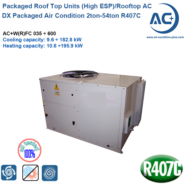 DX packaged rooftop air condition 2ton-54ton R407C