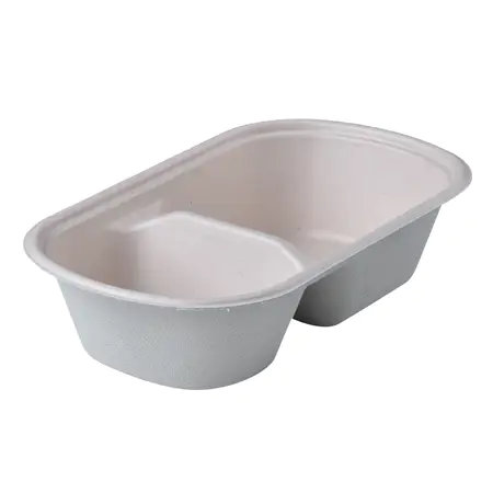 26 Oz Compostable Dinner Set Food Container with 2 Compartment