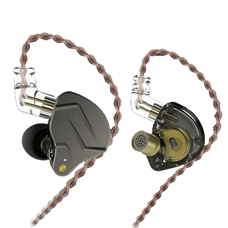 耳のイヤホンのKZ ZSNプロダイナミックハイブリッドデュアルドライバ取り外し可能なタングルフリーケーブルミュージシャンインイヤーイヤホンヘッドフォン