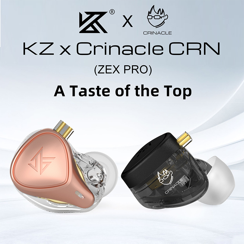 KZ ZEX برو x Crinacle Collab CRN التكنولوجيا الهجينة الكهربائية في الأذن رصد المعادن السلكية سماعة الأذن
