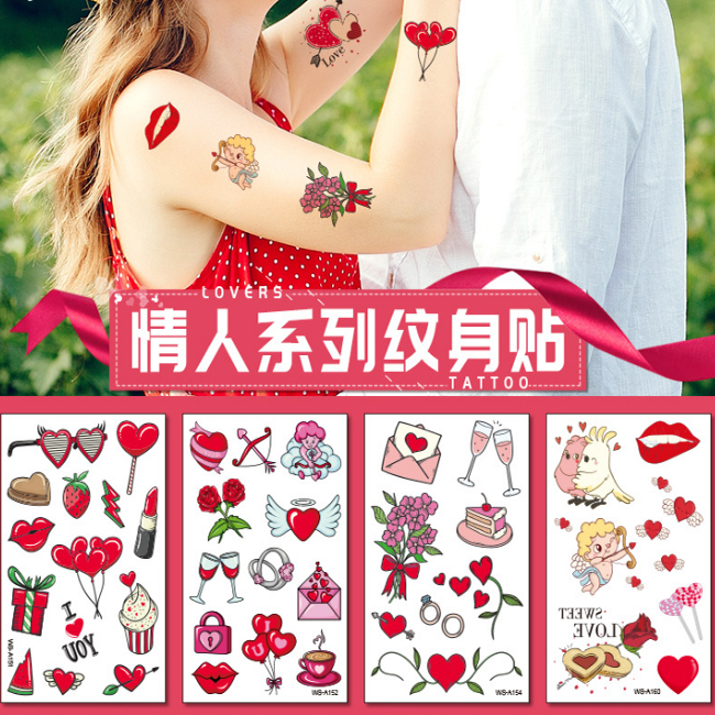 Valentine’s Day Tattoo Sticker Design