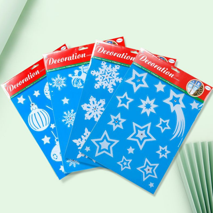 Christmas sticker company | Snowmen Flock Window Stickers | YH Craft
