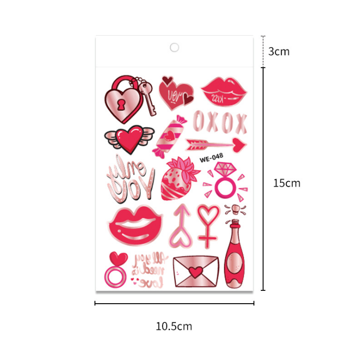 Factory Supply Valentine’s Day Customized Temporary Tattoo Sticker In China