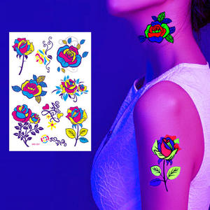 Фабрика тату-наклейок постачає екологічні чорнило Тимчасові татуювання Китай Тату Флуоресценція тіла Тату наклейка
