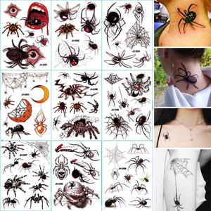 Black Spider Tattoo Aufkleber Bild für Kinder Jungen Mädchen Geburtstag HALLOWEEN Party Favor Geschenk