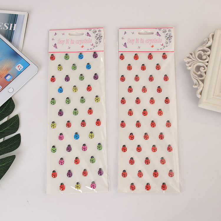 Factory Price Ladybug Shapes Rhinestone Ladybird Stickers For DIY Rhinestone Sticker Discount