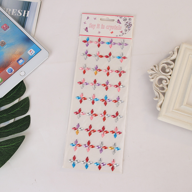 Crystal Diamond Pearl Stickers For Scrapbooking Self Adhesive Rhinestone Face Sticker Children DIY Creative Craft Material