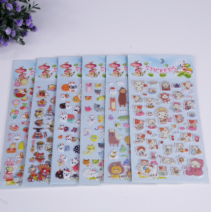 Cartoon Children Office Kids School Decorative Craft Stickers Sheets Cute Puffy Sticker Supply