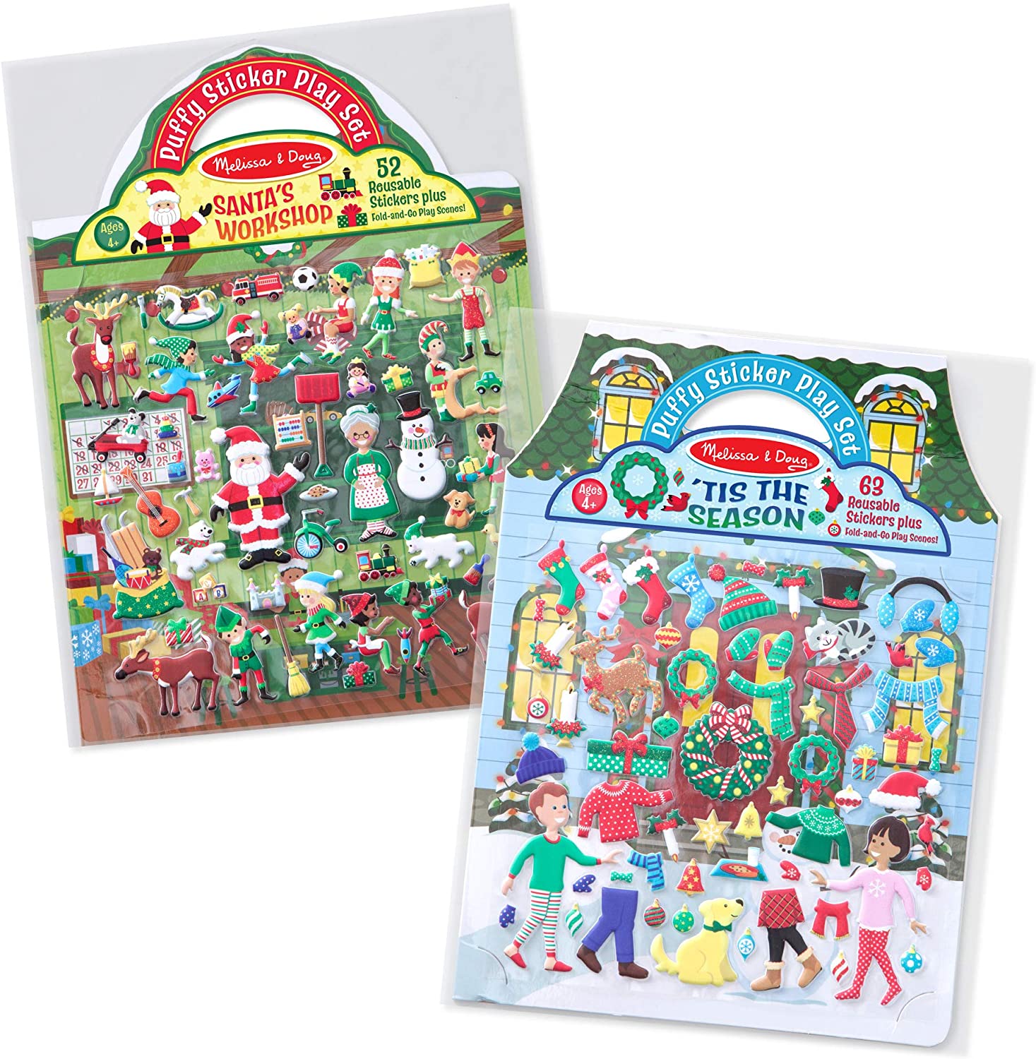 Puffy Stickers Bundle/ Puffy Sticker Books - Santa's Workshop & 'Tis The Season