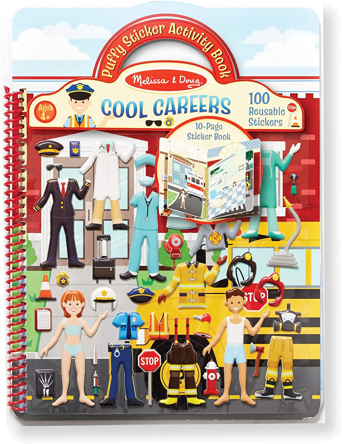 Puffy Sticker Book ,sticker Play Set: Cool Careers Activity Book - 101 Reusable Stickers
