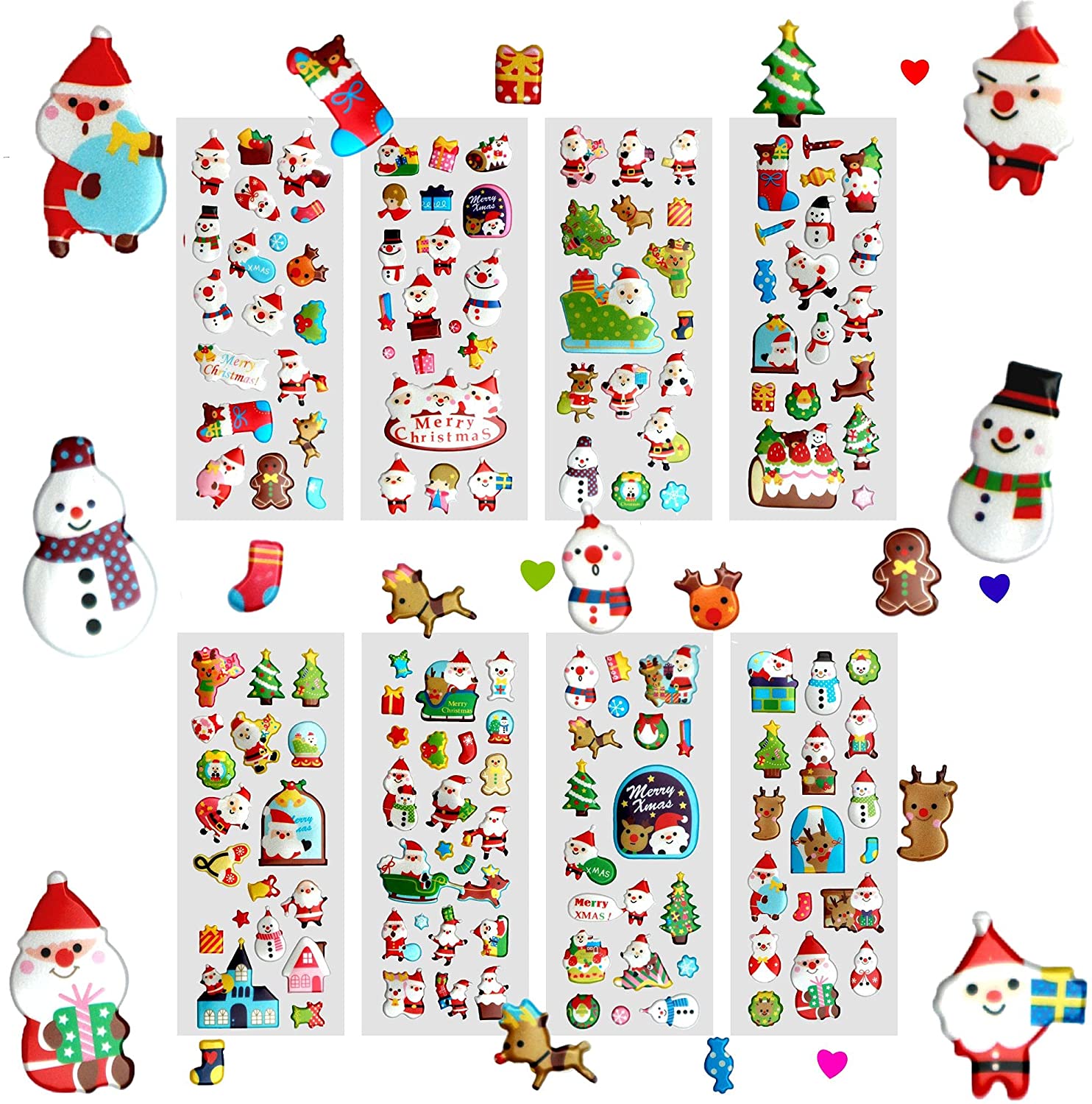Creammuffin Professional Puffy Sticker Stickers Party Supplies Kits For Toddlers, Children 3D Puffy Christmas Stickers