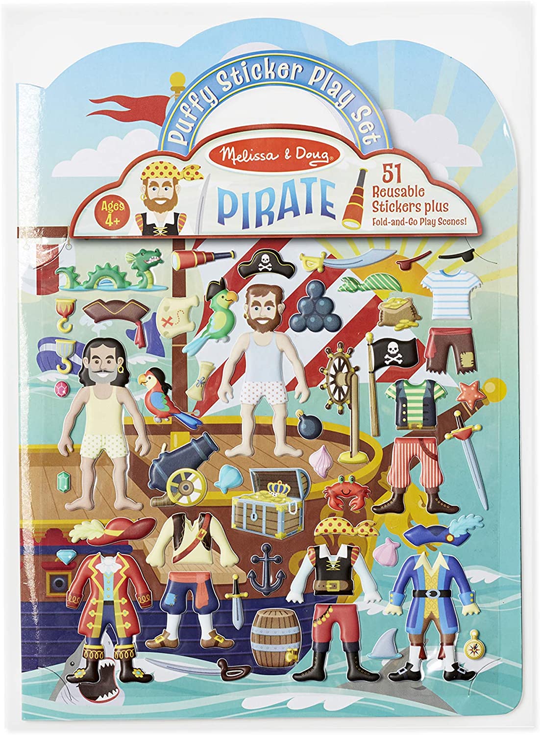 3D Puffy Sticker Activity Book: Pirates - 51 Reusable Stickers