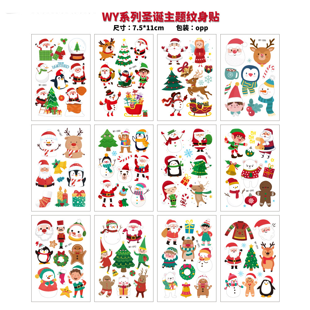 EC Christmas Lovely Face Stickers Temporary Tattoos For Kids