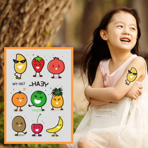 الجمال ملصق الوشم الصيف سلسلة البطيخ التفاح الموز الفراولة الخوخ المؤقت الوشم ملصق