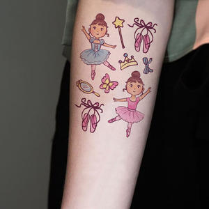 Tetovaže Naljepnica s baletnim plesnim djevojkama | Dizajn tetovaža za djevojčice | YH obrt
