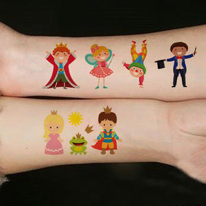 Dječja serija Prilagođene tetovaže Djeca Princeza Lice Ruke tetovaža / tetovaža Naljepnica
