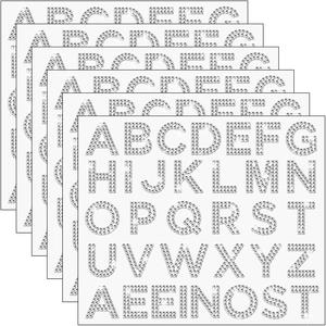 Rhinestone Scrisoare Autocolante Glitter Autocolante Stras alfabet litera autocolante 34 scrisori autocolante auto-adezive Foi pentru craft îmbrăcăminte DIY Decor (argintiu)