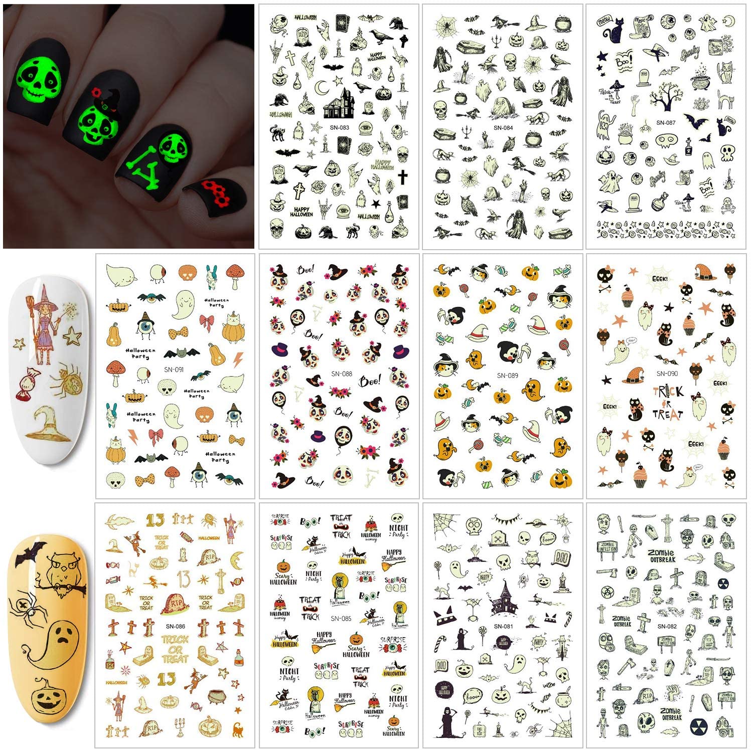 Halloween Nail Sticker | Self-Adhesive Nail Decals | YH Craft