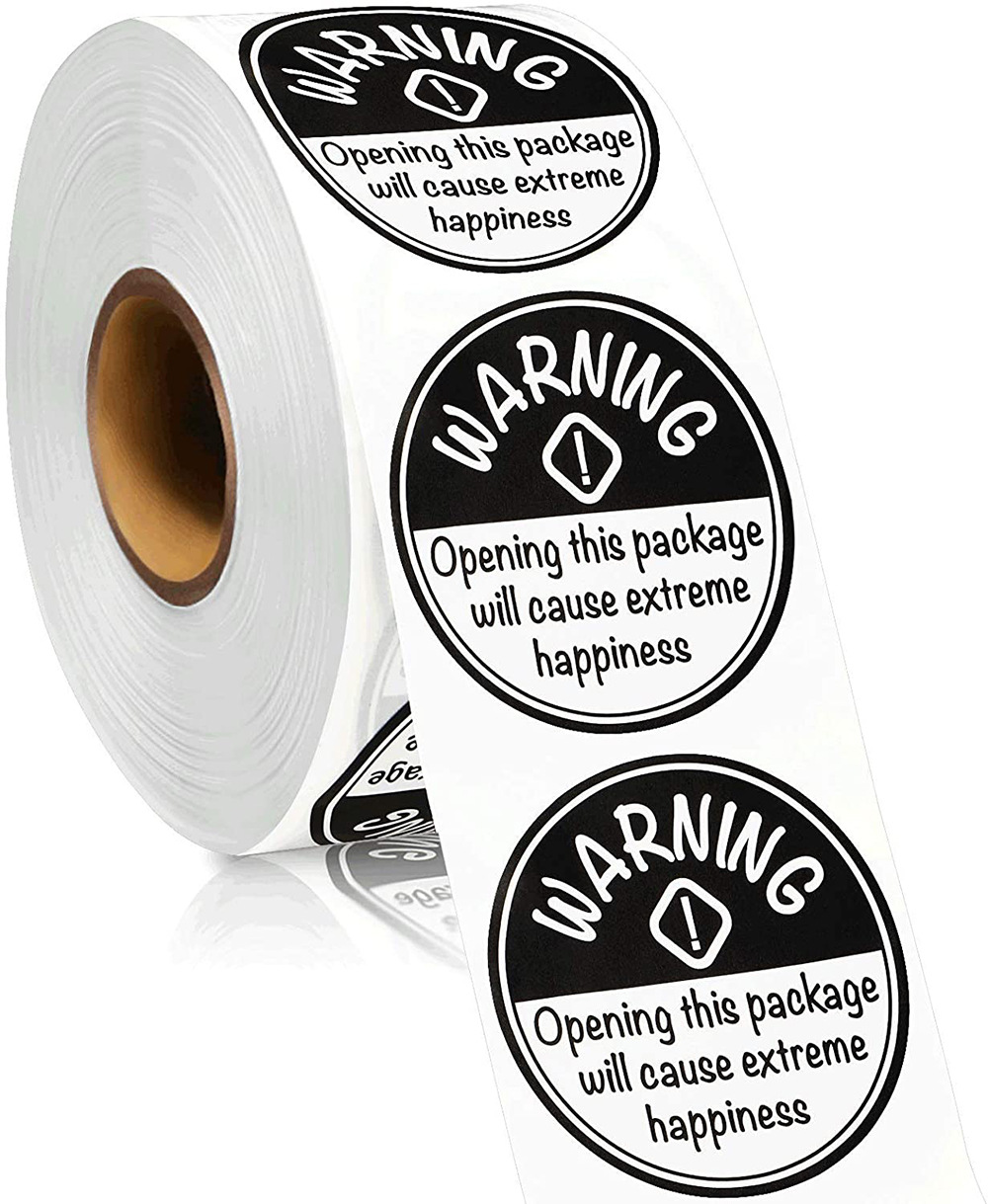 Extreme Happiness Stickers Warning Labels Round Warning Stickers Self-Adhesive Labels Crafting Tags Arts Decorations For Festival, Business Or Personal Use, 1.5 Inch